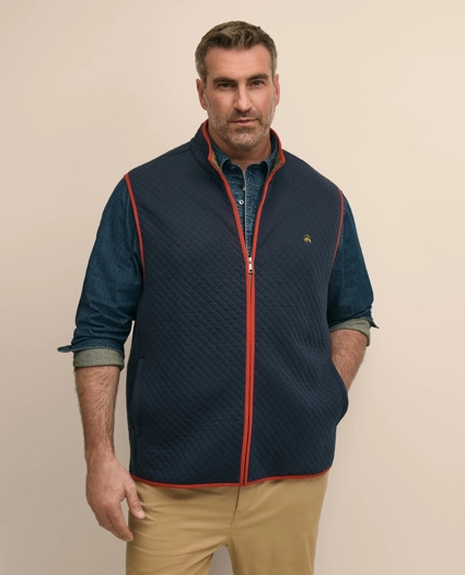 Big & Tall Cotton Blend Diamond-Quilted Vest
