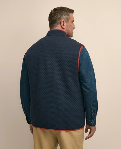 Big & Tall Cotton Blend Diamond-Quilted Vest, image 3