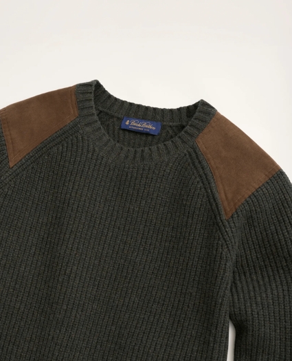 Big & Tall Military Lambswool Rib Sweater, image 2