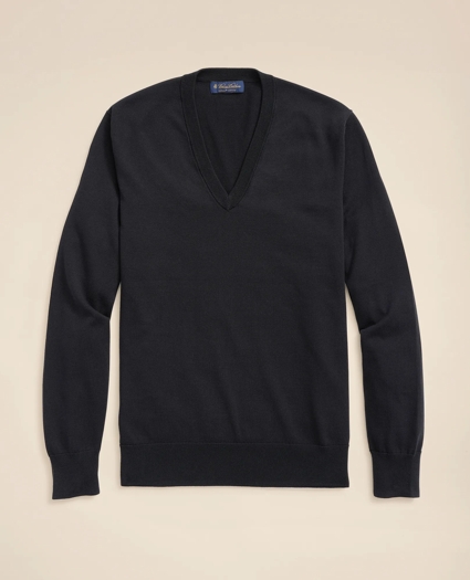 Big & Tall Supima® Cotton V-Neck Sweater, image 1