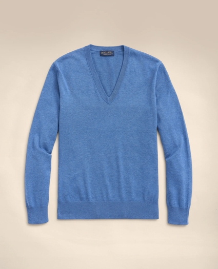 Big & Tall Supima® Cotton V-Neck Sweater, image 1