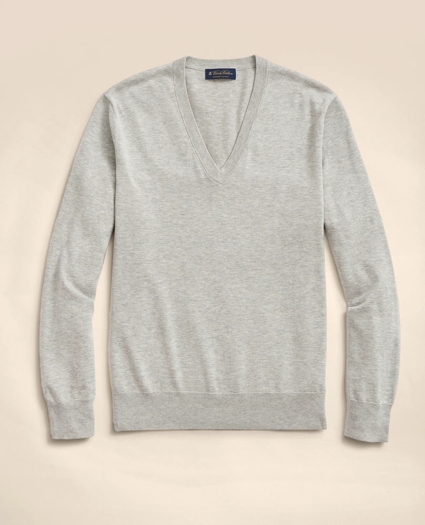 Big & Tall Supima® Cotton V-Neck Sweater, image 1