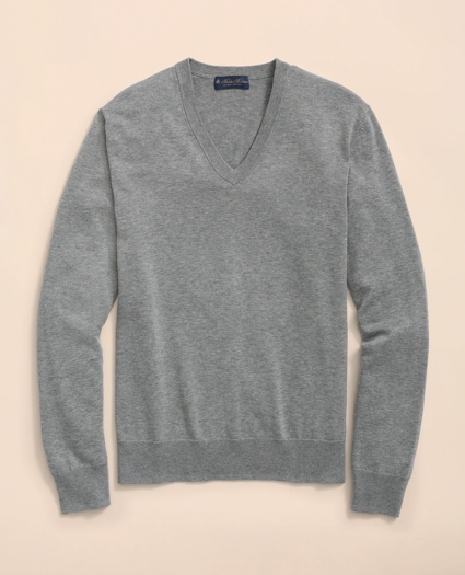 Big & Tall Supima® Cotton V-Neck Sweater, image 1