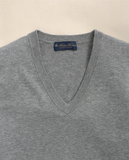 Big & Tall Supima® Cotton V-Neck Sweater, image 2