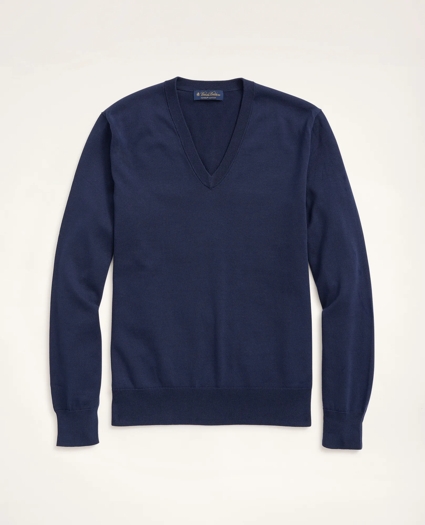 Big & Tall Supima® Cotton V-Neck Sweater, image 1