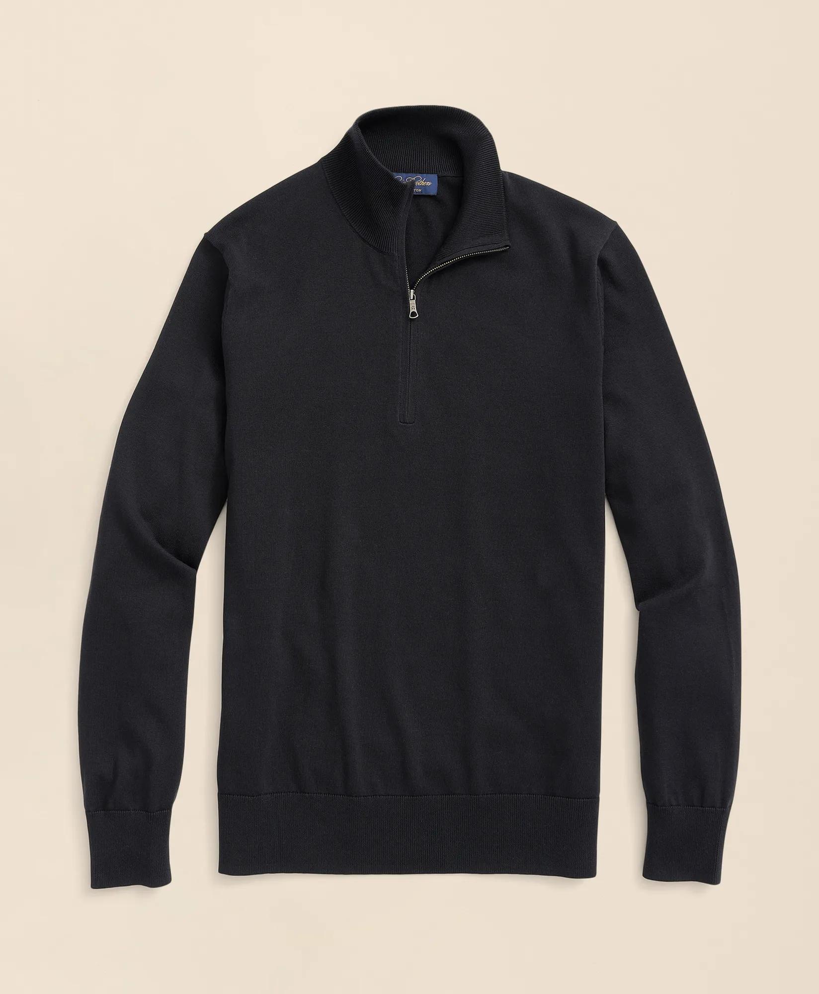 Big & Tall Supima&reg; Cotton Quarter-Zip Sweater, image 1