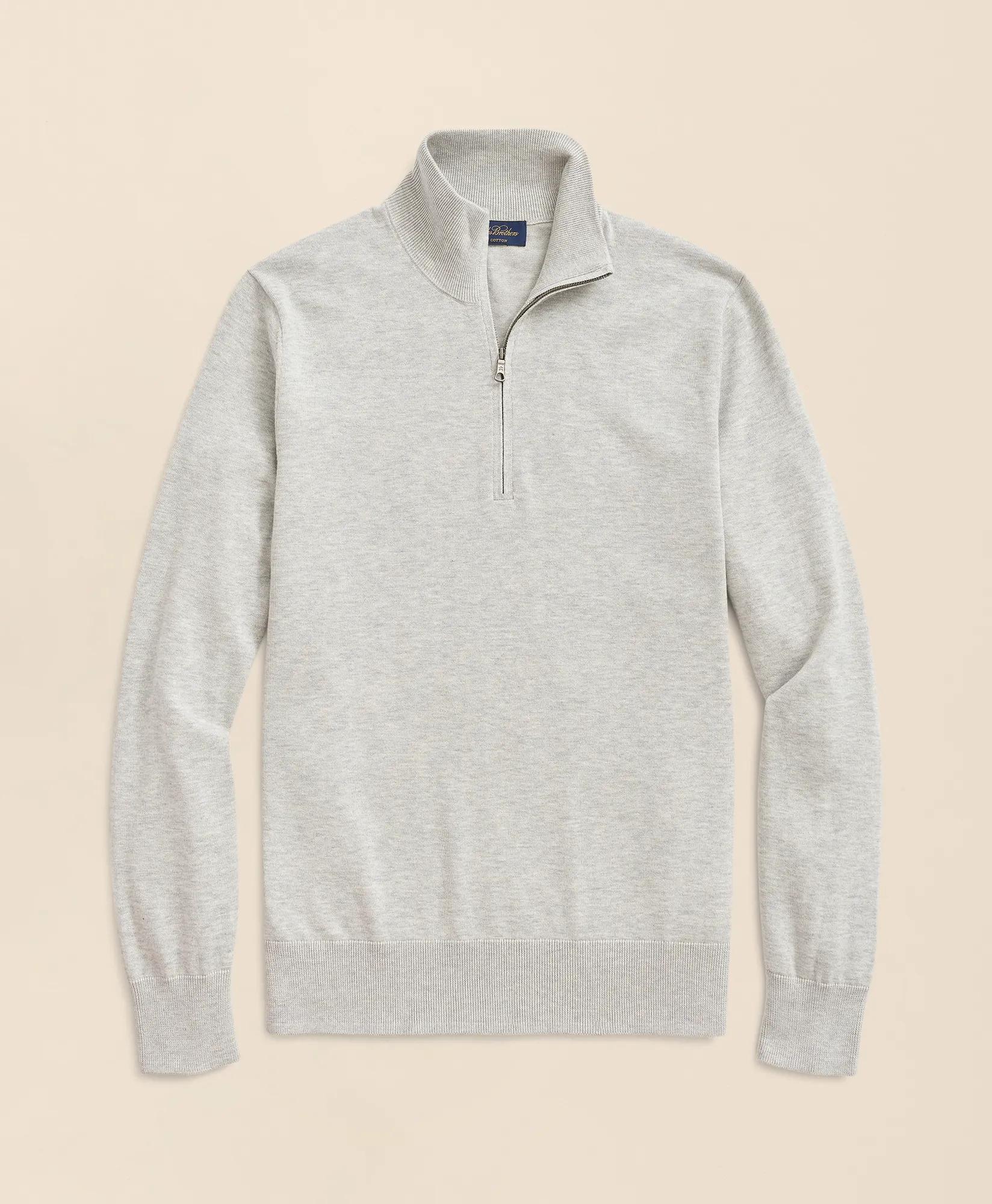 Big & Tall Supima&reg; Cotton Quarter-Zip Sweater, image 1