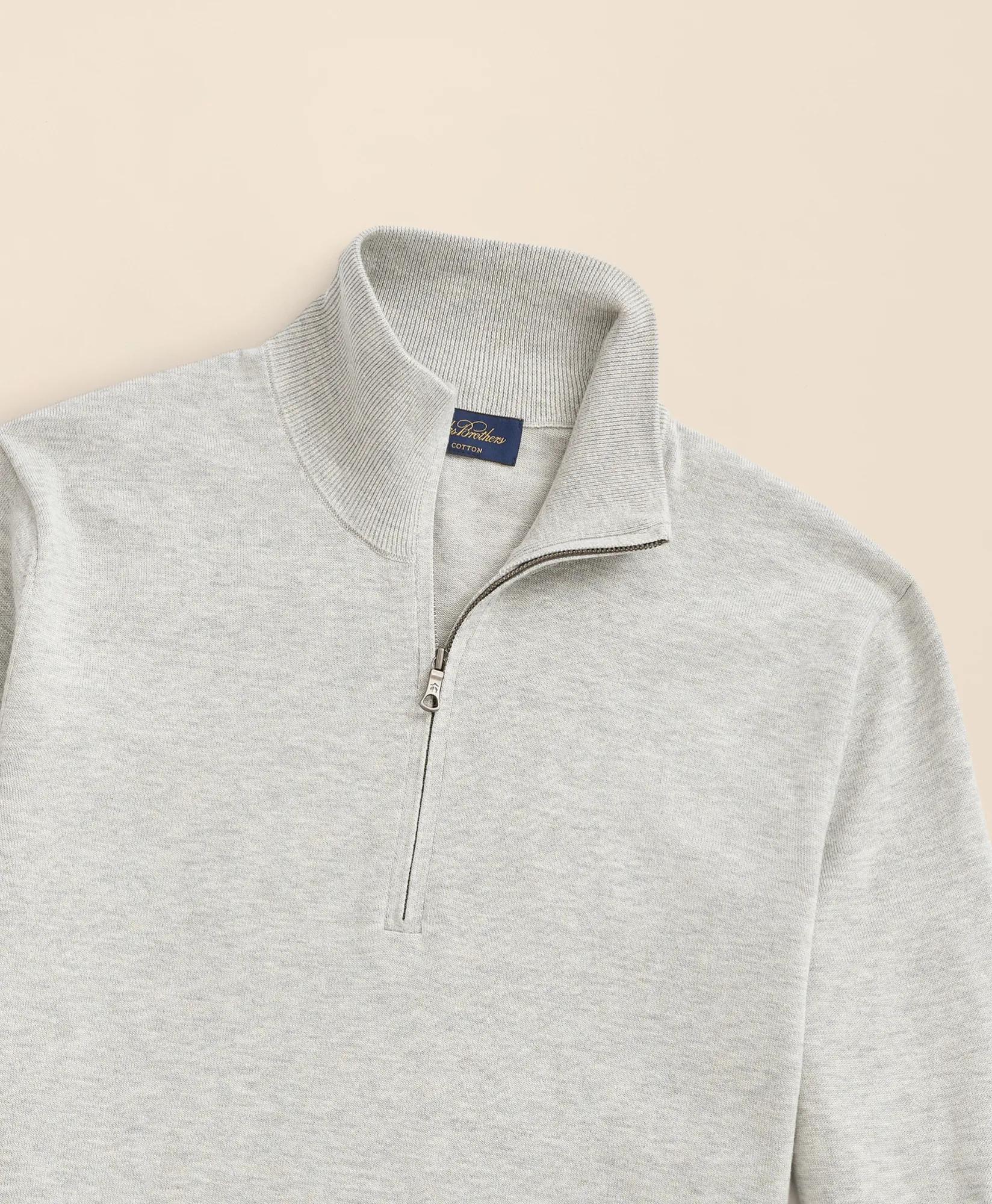Big & Tall Supima&reg; Cotton Quarter-Zip Sweater, image 2