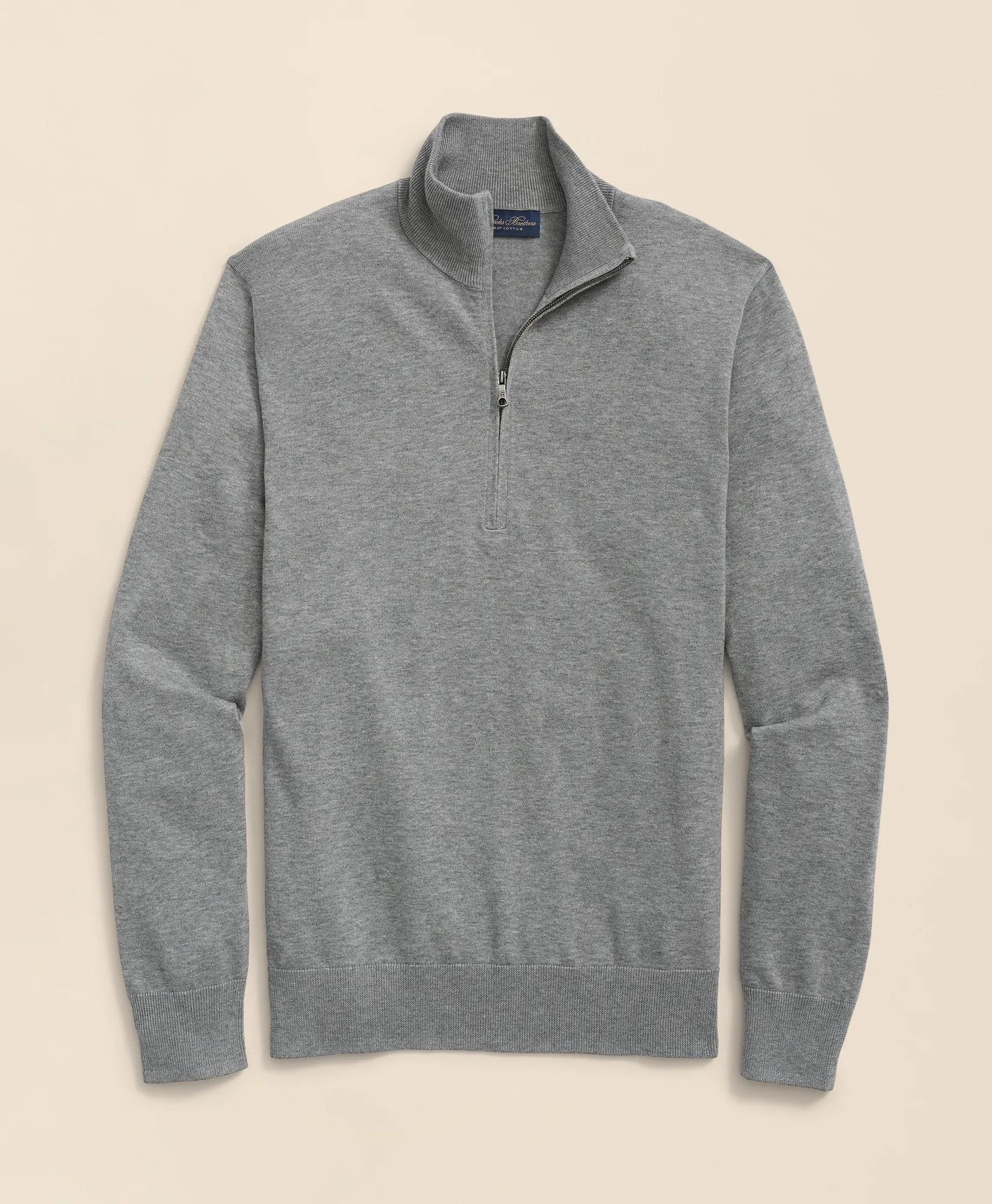 Big & Tall Supima&reg; Cotton Quarter-Zip Sweater, image 1