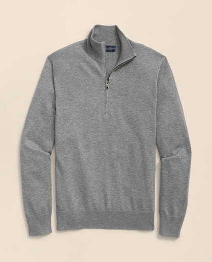 Big & Tall Supima&reg; Cotton Quarter-Zip Sweater, image 1