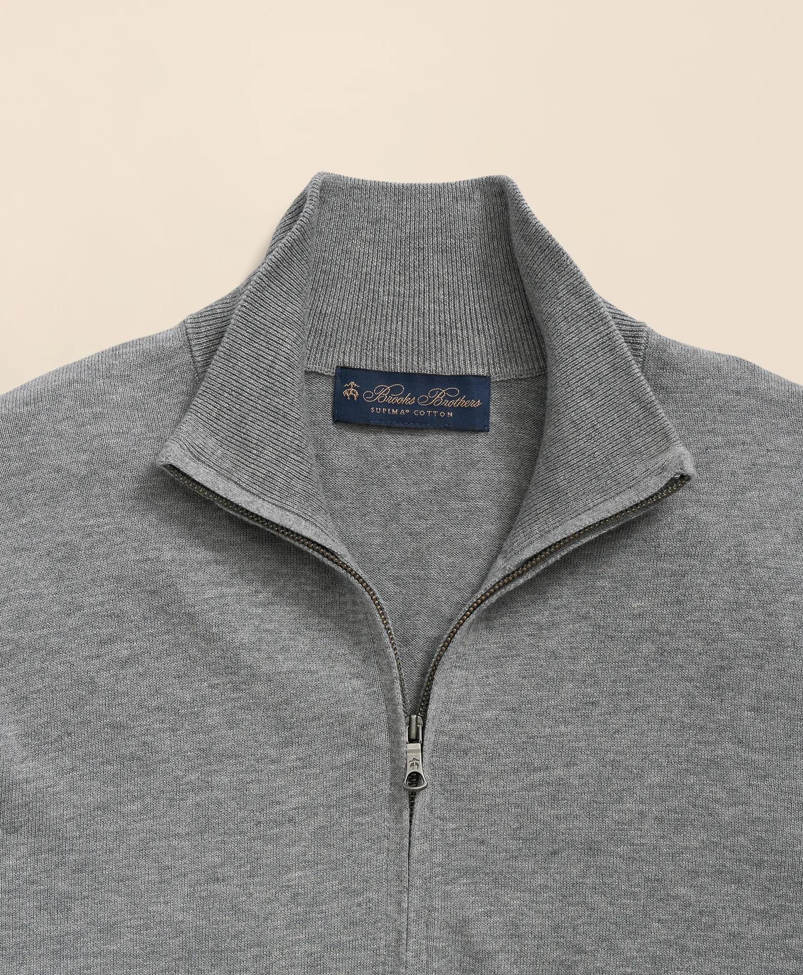 Big & Tall Supima&reg; Cotton Quarter-Zip Sweater, image 2