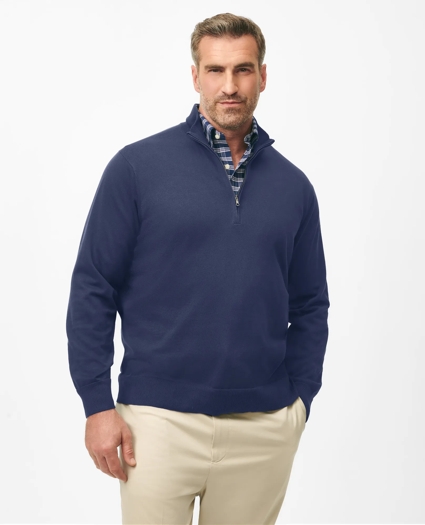 Big & Tall Supima® Cotton Half-Zip Sweater, image 1