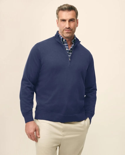 Big & Tall Supima&reg; Cotton Quarter-Zip Sweater, image 1