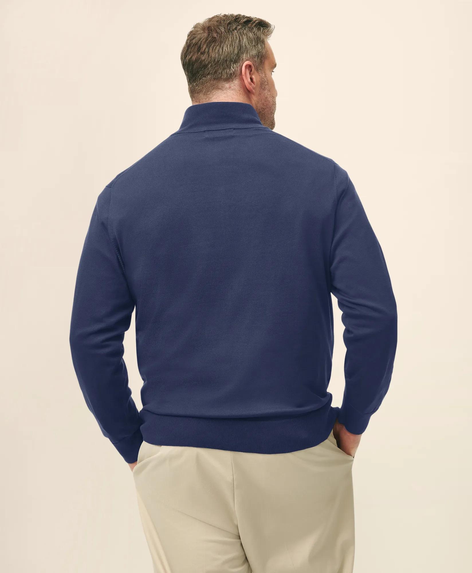 Big & Tall Supima&reg; Cotton Quarter-Zip Sweater, image 2