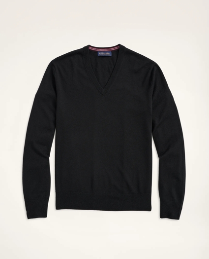 Big & Tall Merino Wool V-Neck Sweater, image 1