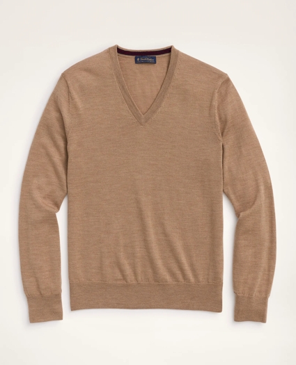 Big & Tall Merino Wool V-Neck Sweater, image 1