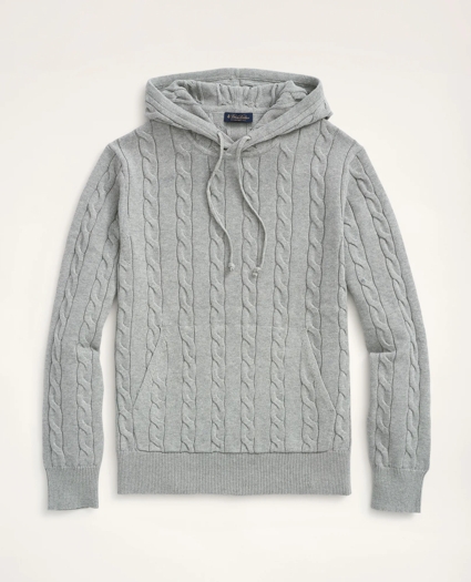 Big & Tall Cotton Cable Knit Hoodie Sweater, image 1