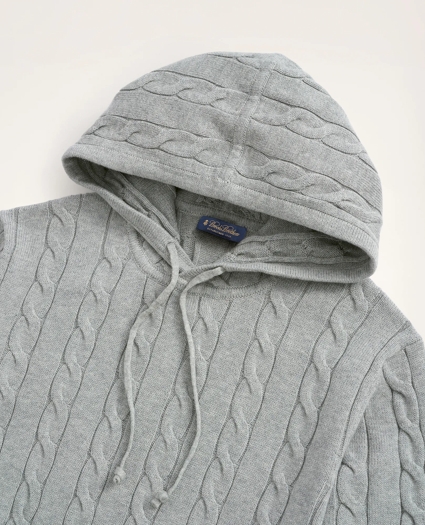 Big & Tall Cotton Cable Knit Hoodie Sweater, image 2