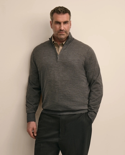 Big & Tall Ultimate Merino Wool Quarter-Zip Sweater, image 1