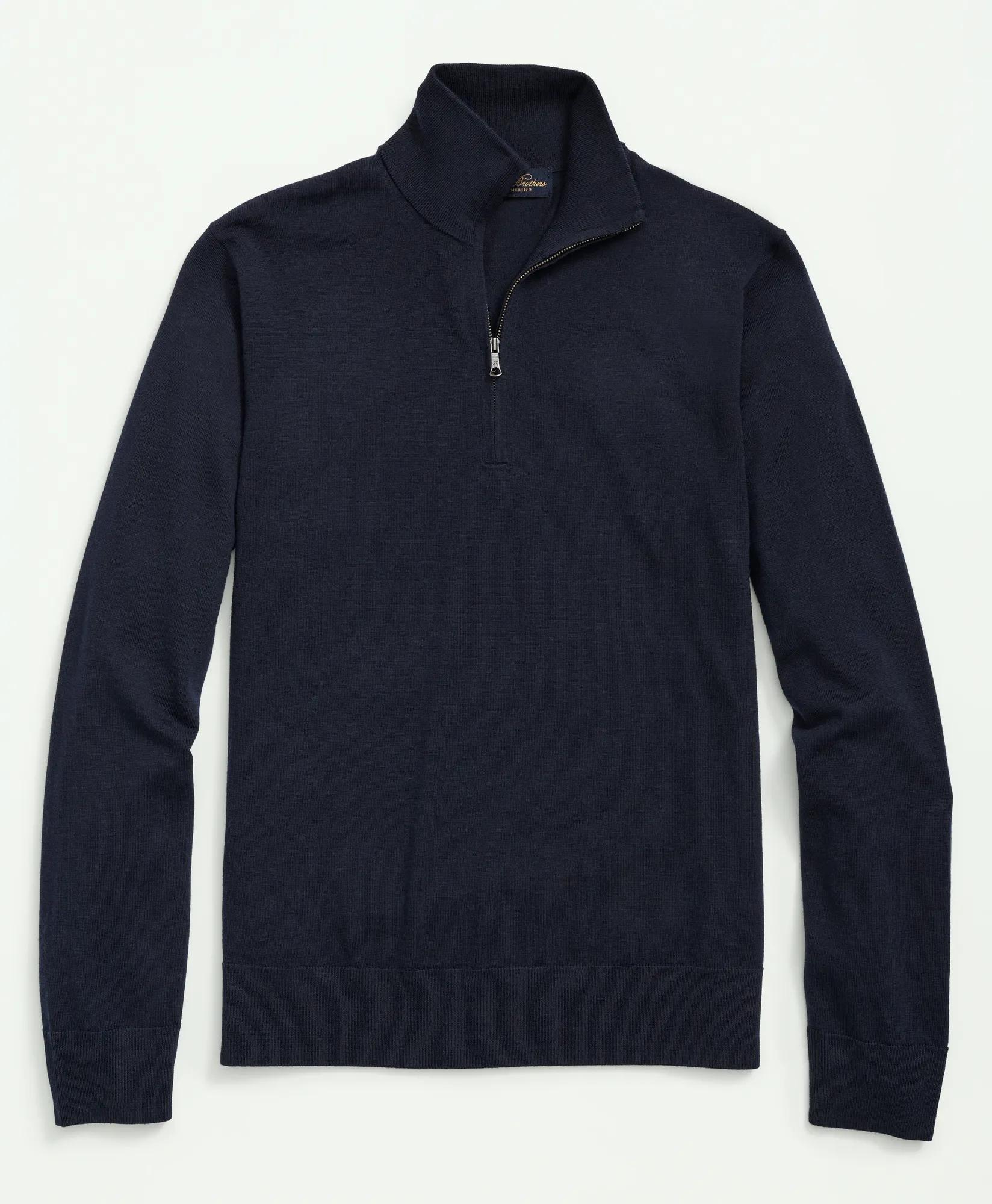 Big & Tall Ultimate Merino Wool Quarter-Zip Sweater, image 1