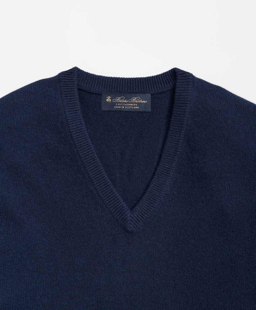 Big & Tall 3-Ply Cashmere V-Neck Sweater, image 4