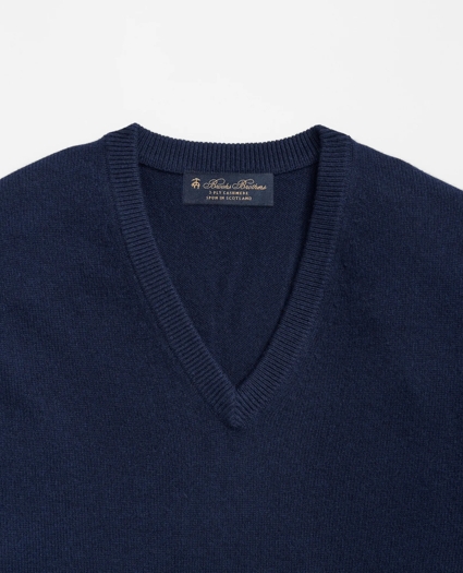 Big & Tall 3-Ply Cashmere V-Neck Sweater, image 4