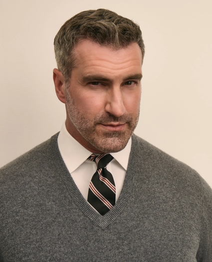 Big & Tall 3-Ply Cashmere V-Neck Sweater, image 2
