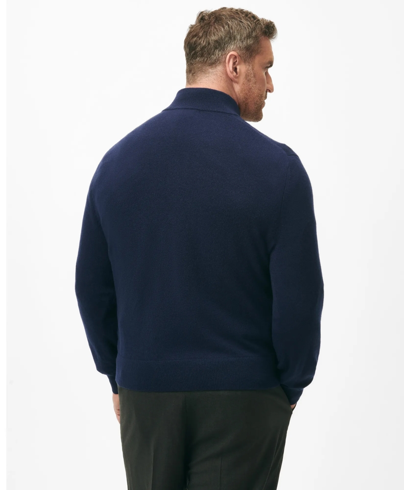 Big & Tall 3-Ply Cashmere Quarter-Zip Sweater, image 3