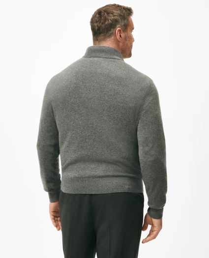 Big & Tall 3-Ply Cashmere Half-Zip Sweater, image 2