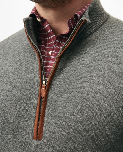 Big & Tall 3-Ply Cashmere Half-Zip Sweater, image 3