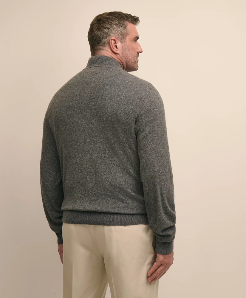 Big & Tall 3-Ply Cashmere Quarter-Zip Sweater, image 3