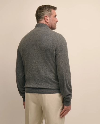 Big & Tall 3-Ply Cashmere Quarter-Zip Sweater, image 3