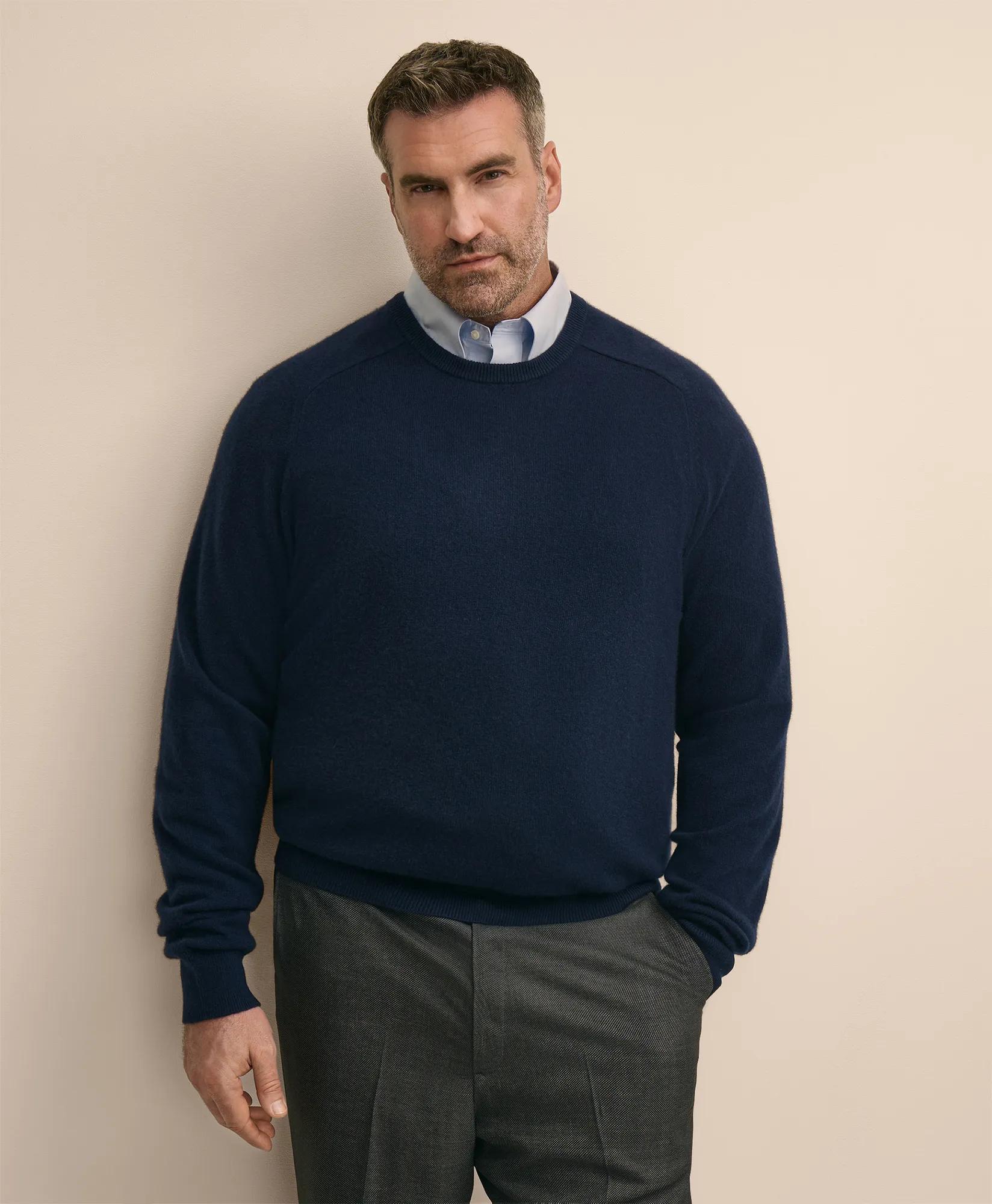 Big & Tall 3-Ply Cashmere Crewneck Sweater, image 1