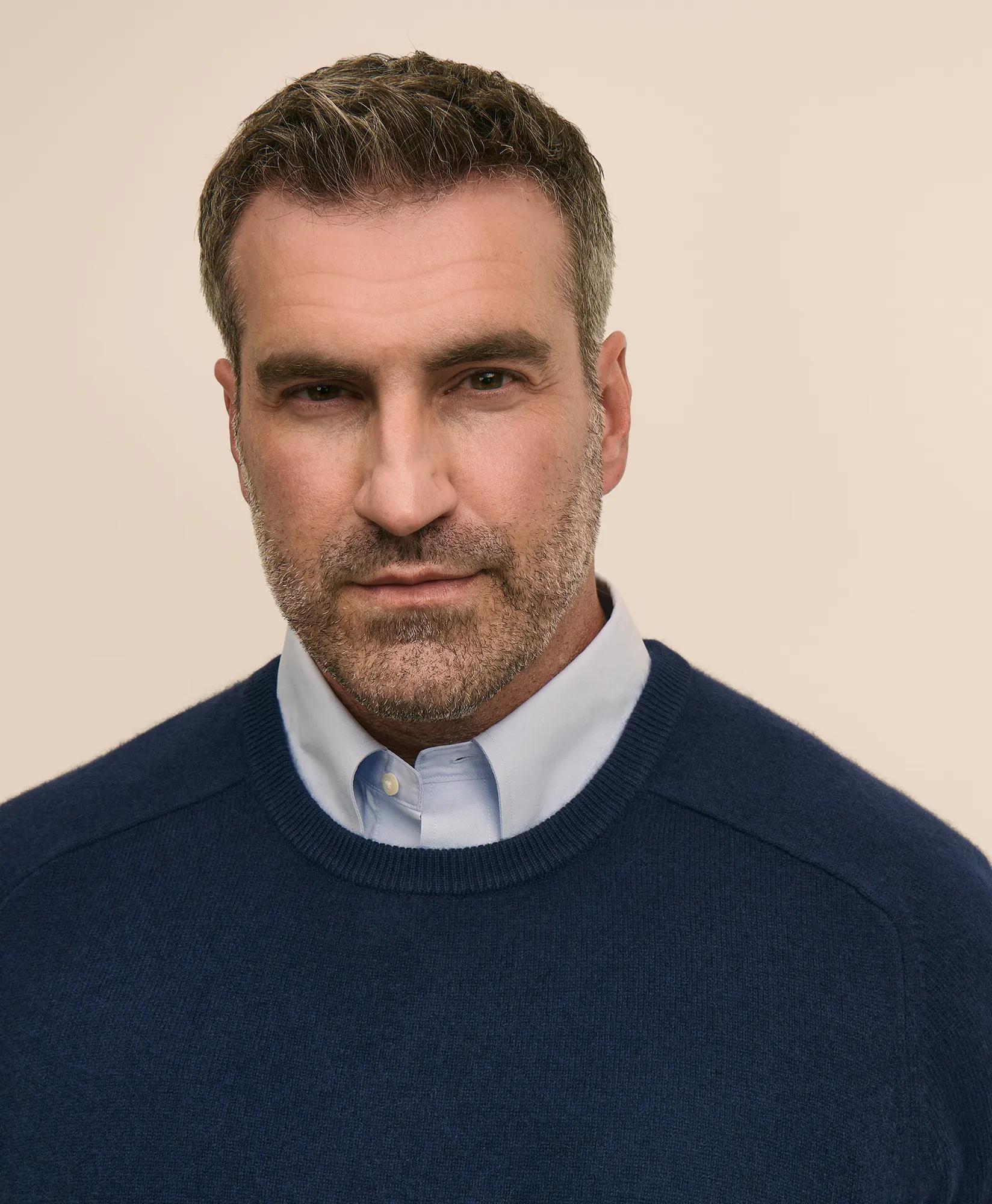 Big & Tall 3-Ply Cashmere Crewneck Sweater, image 2