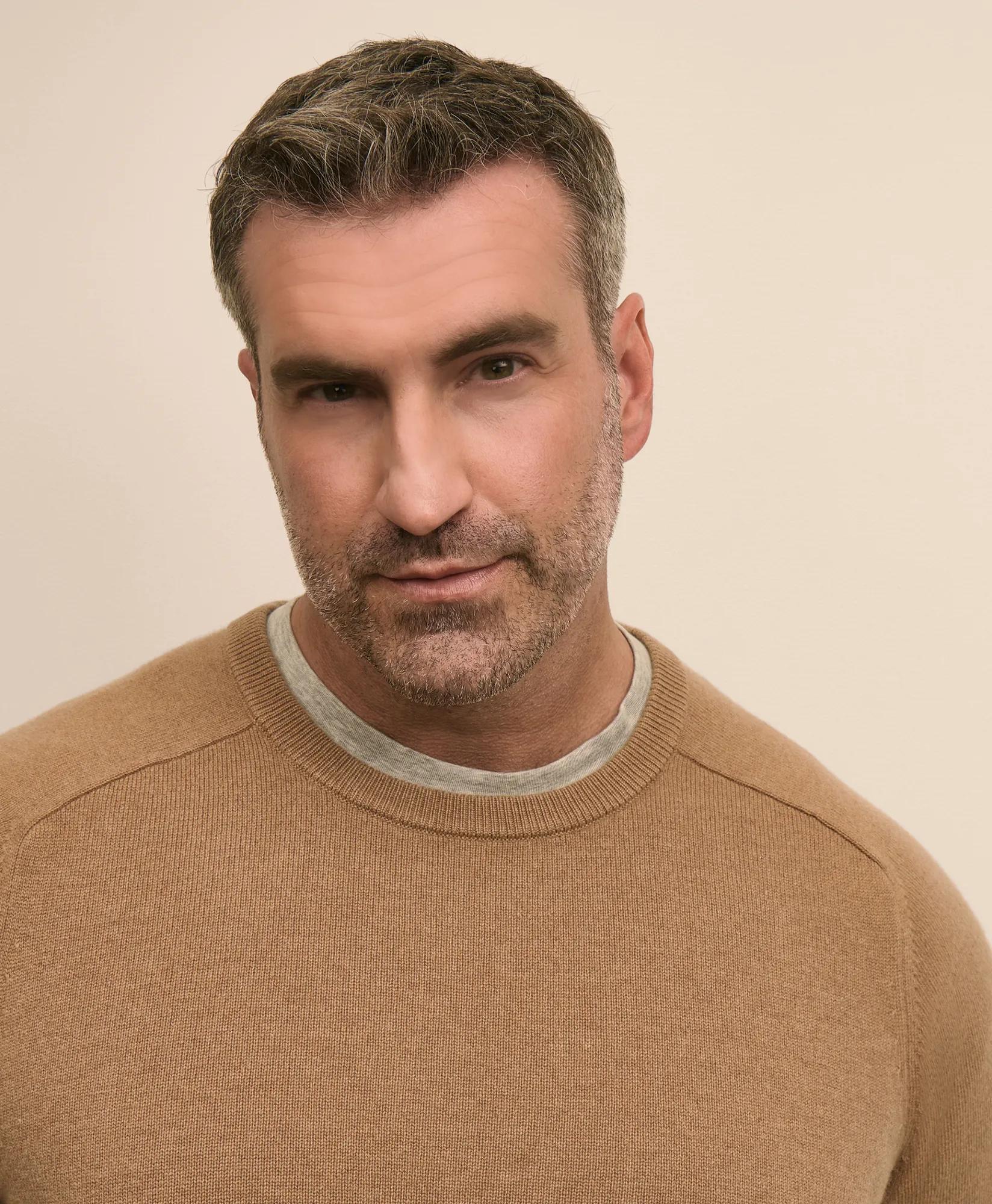 Big & Tall 3-Ply Cashmere Crewneck Sweater, image 2