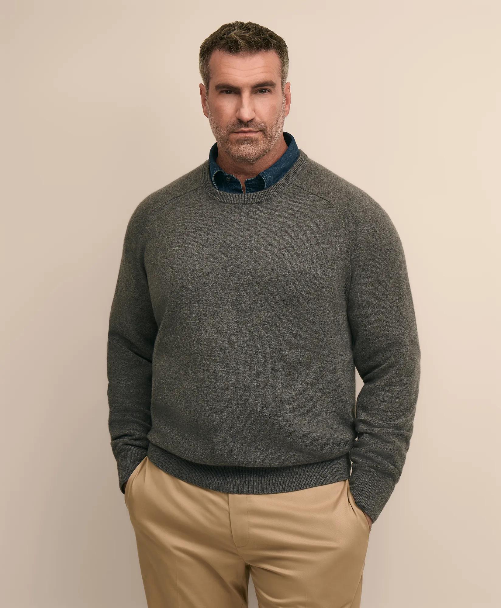 Big & Tall 3-Ply Cashmere Crewneck Sweater, image 1