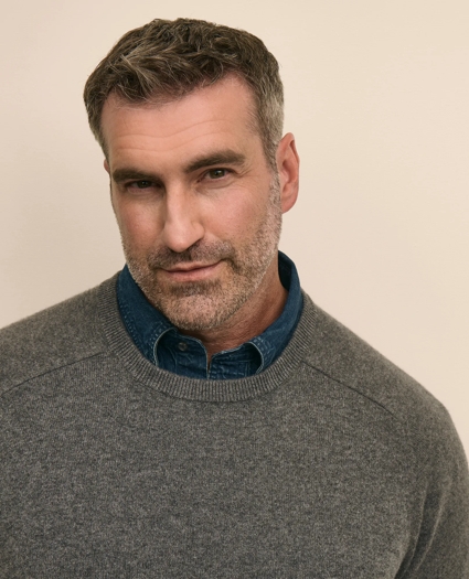 Big & Tall 3-Ply Cashmere Crewneck Sweater, image 2