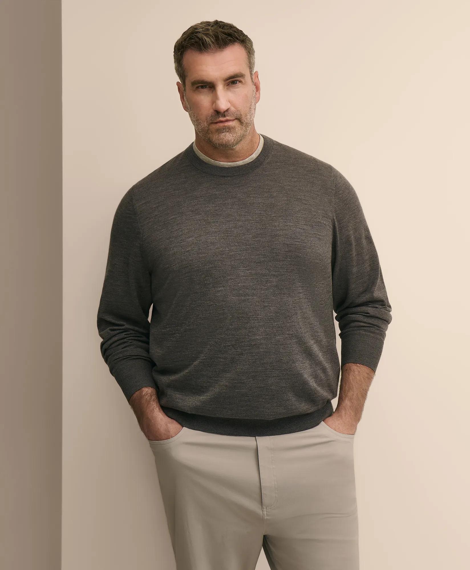 Big & Tall Ultimate Merino Wool Crewneck Sweater, image 1