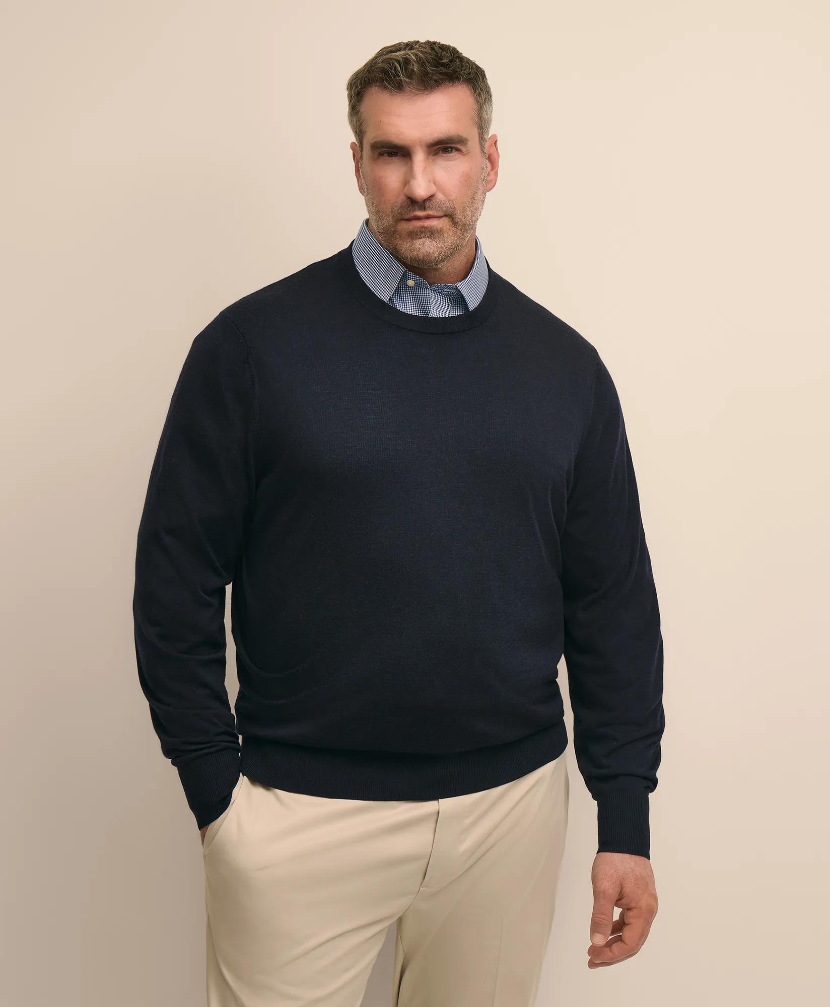 Big & Tall Ultimate Merino Wool Crewneck Sweater, image 1