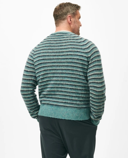 Big & Tall Crewneck Sweater in Striped Brush Wool, image 2