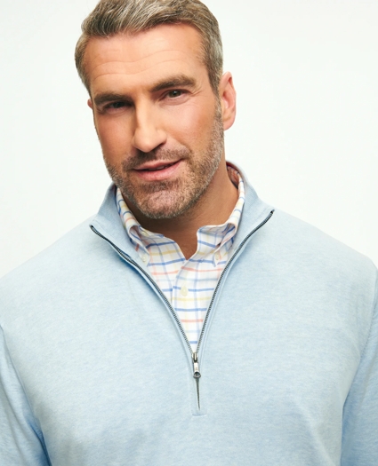 Big & Tall Supima® Cotton Half-Zip Sweater, image 2
