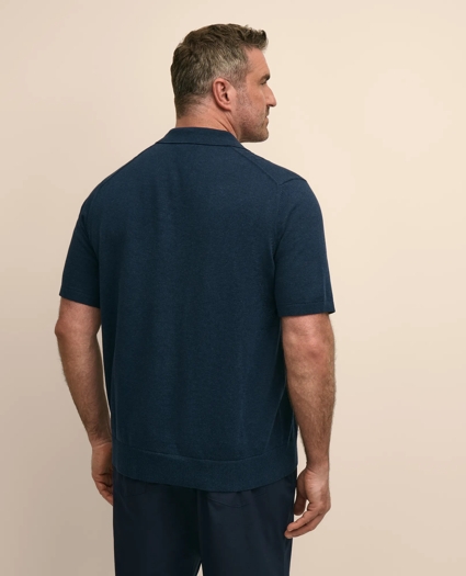 Big & Tall Cotton Cable Johnny Collar Sweater, image 3