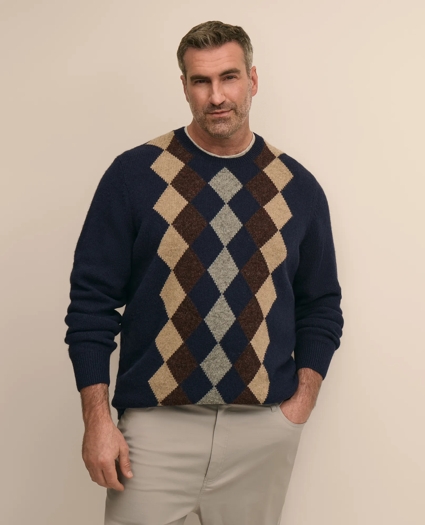 Big & Tall Wool Argyle Sweater