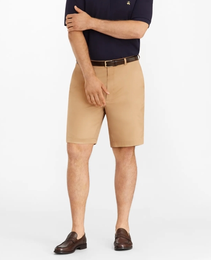 Big & Tall 10" Flat Front Stretch Advantage Chino® Shorts, image 2