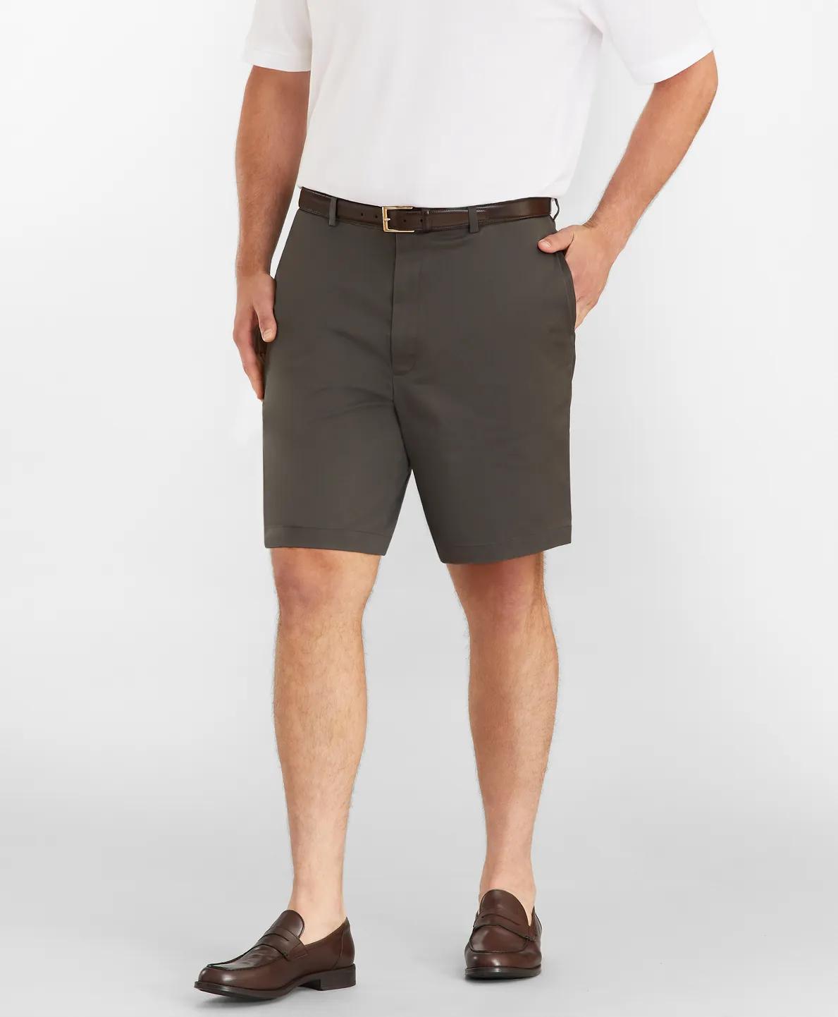 Big & Tall 10" Flat Front Stretch Advantage Chino® Shorts, image 2