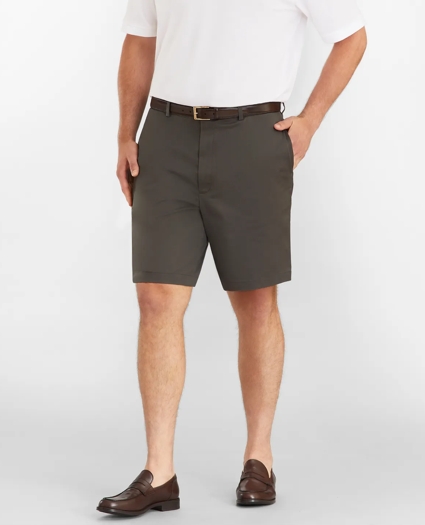 Big & Tall 10" Flat Front Stretch Advantage Chino® Shorts, image 2