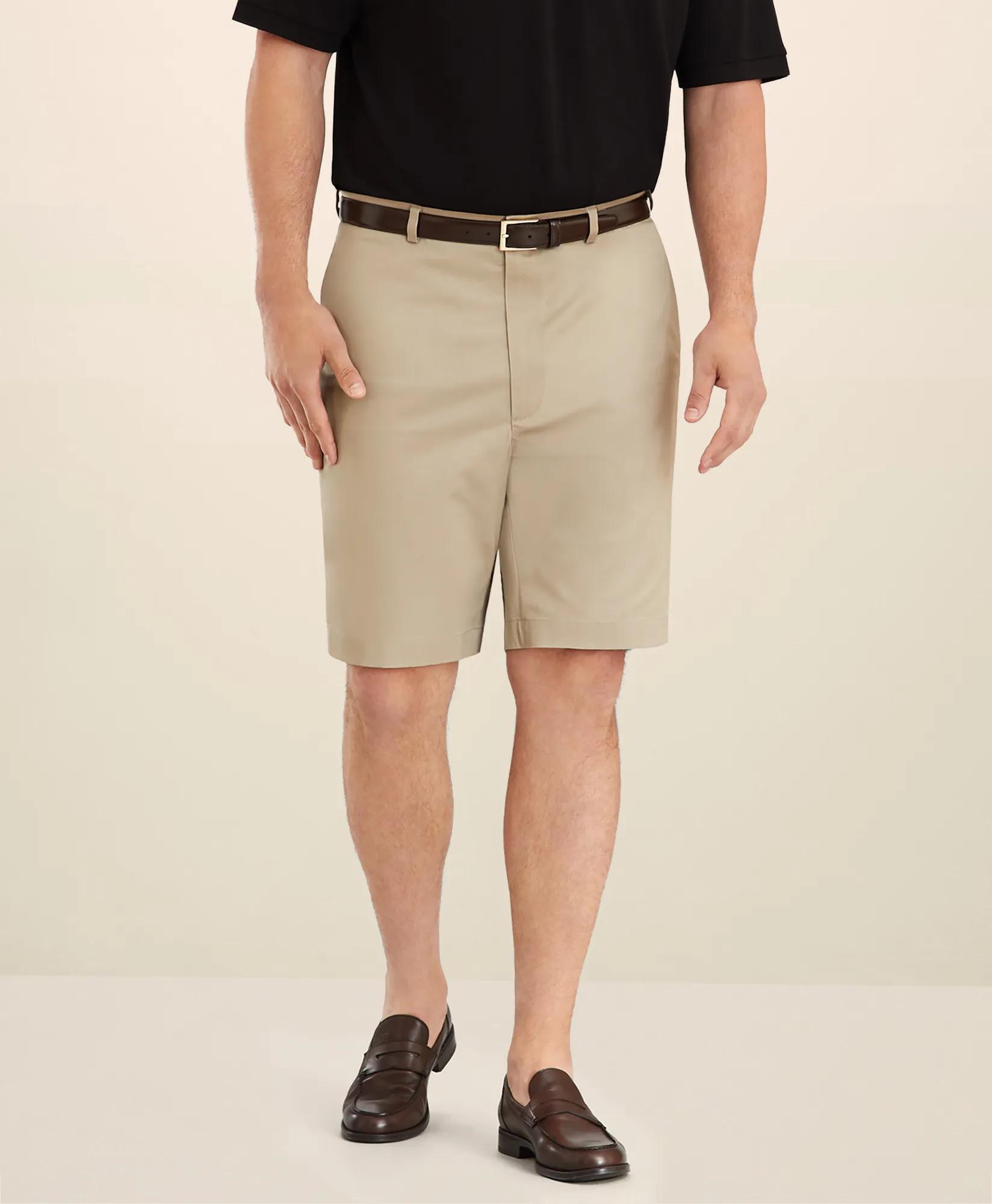 Big & Tall 10" Flat Front Stretch Advantage Chino® Shorts, image 2