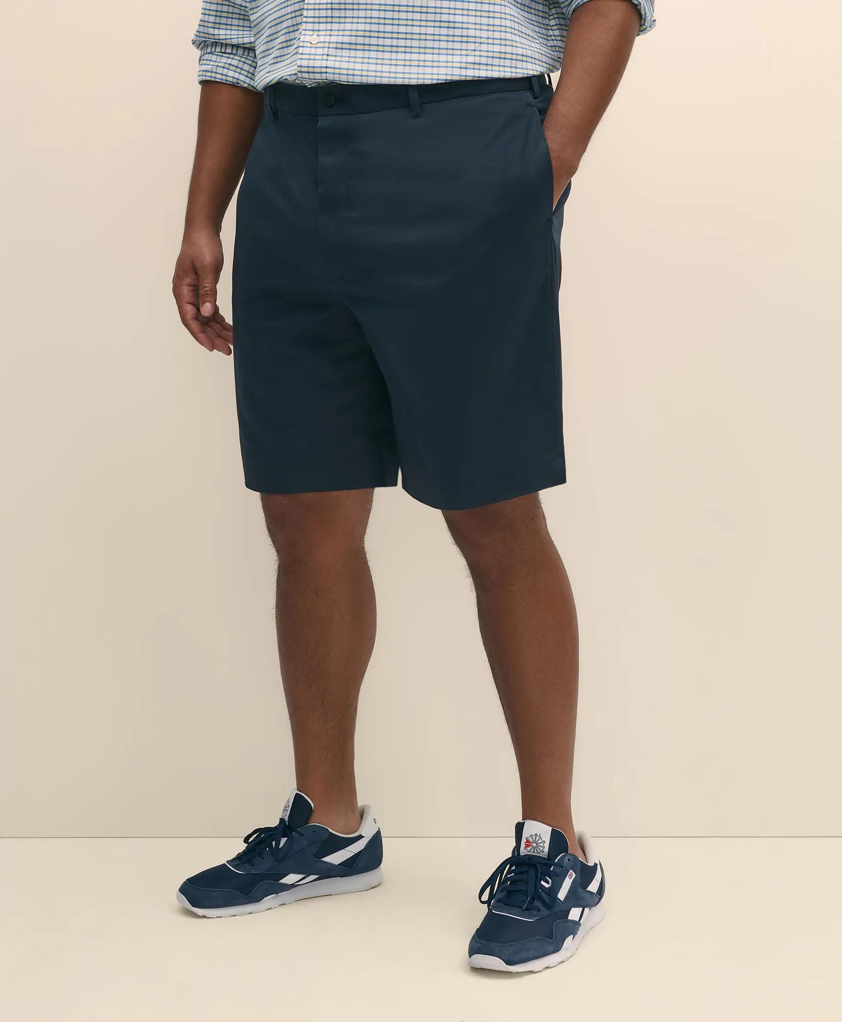 Big & Tall 10" Flat Front Stretch Advantage Chino® Shorts, image 2