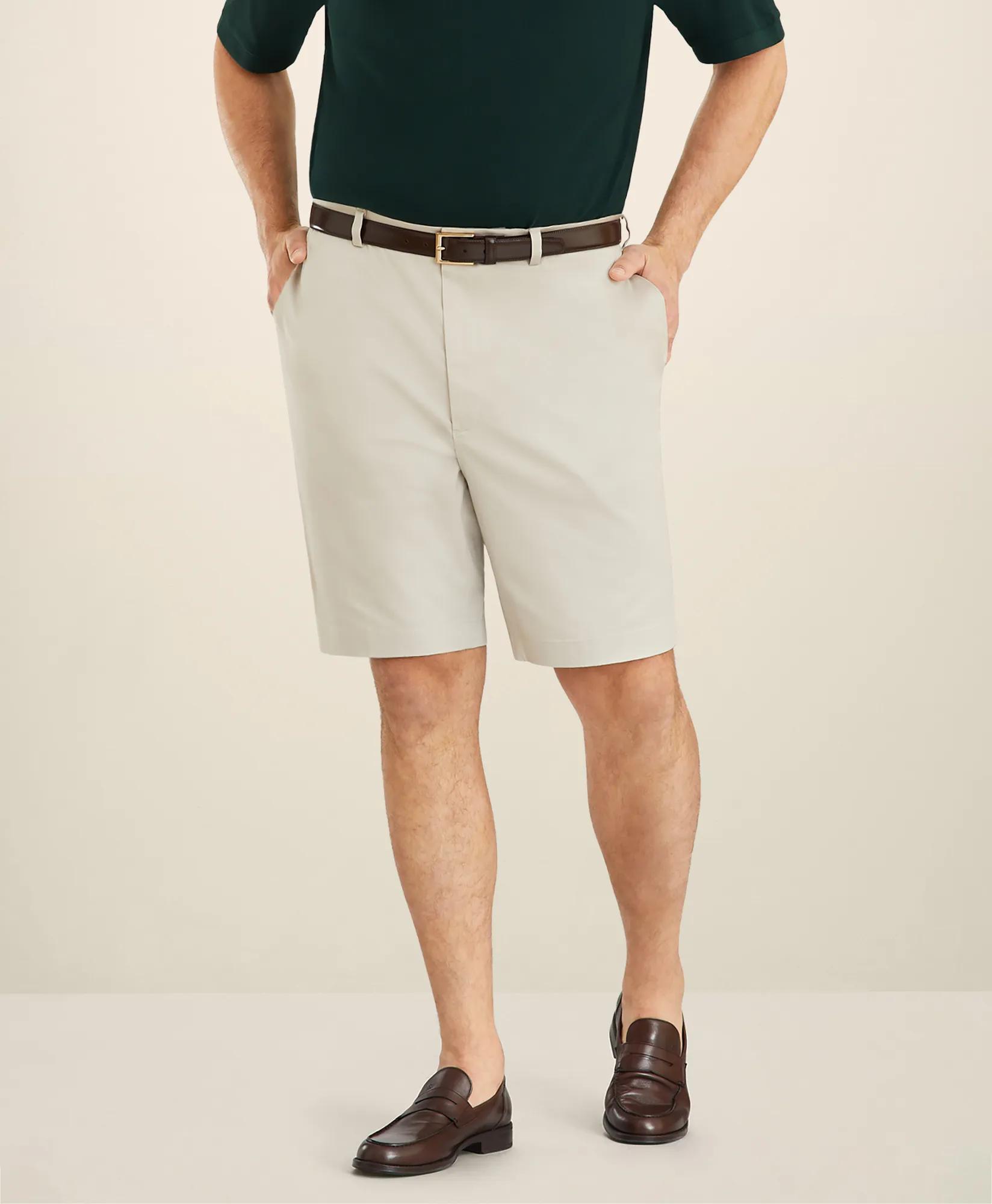 Big & Tall 10" Flat Front Stretch Advantage Chino® Shorts, image 2