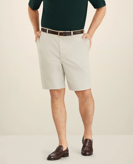 Big & Tall 10" Flat Front Stretch Advantage Chino® Shorts, image 2